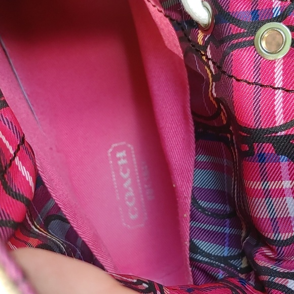 Coach Bonney Pink And Tan Signature High Top Sneaker Size 8.5 (1268) - Picture 9 of 11